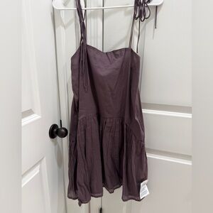 ASOS Chocolate Tie-Strap Tiered Mini Dress
